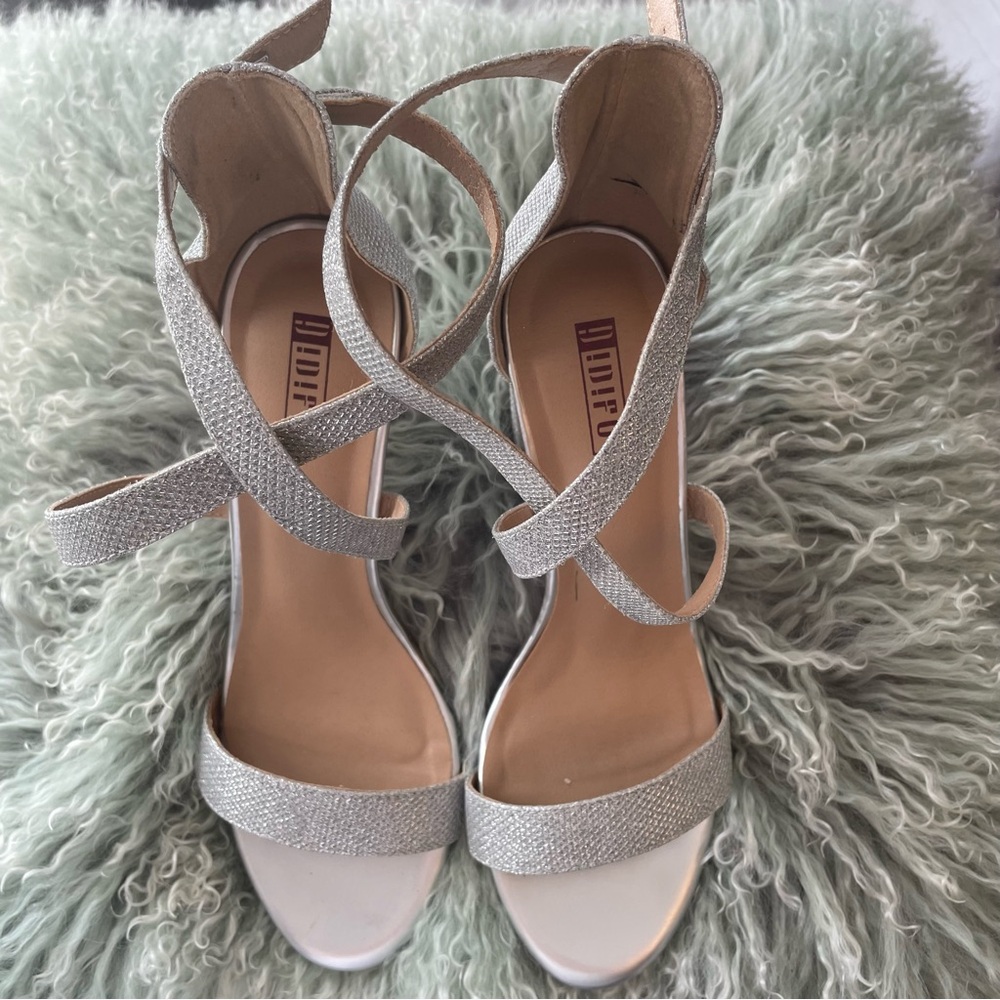 Elegant Silver Strappy Heels